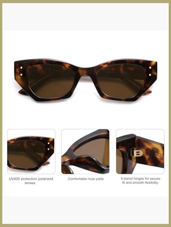 Retro Cat Eye Polarized Sunglasses with Plastic Frame main image 4